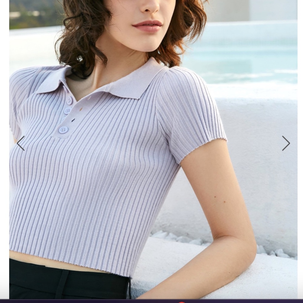 Skye Purple Ribbed Top